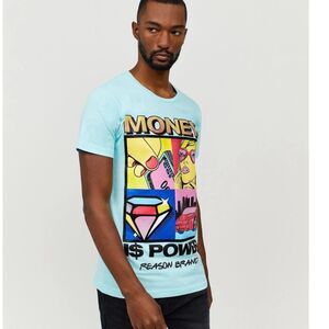 Reason Money Is Power Graphic Tee In Teal